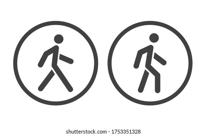 Person walking vector icon. Human figure walk sign.