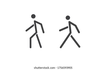 Person walking vector icon. Human figure walk sign.