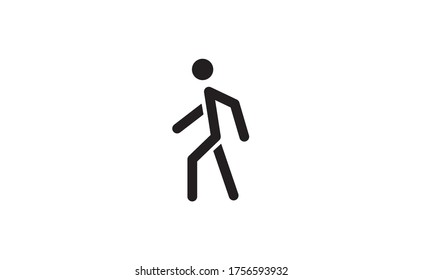 Person walking vector icon. Human figure walk sign.