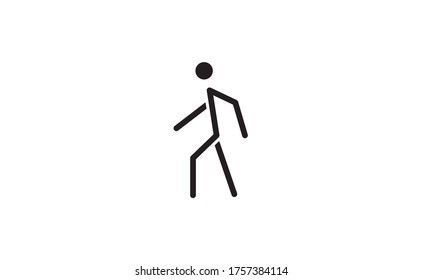 Person walking vector icon. Human figure walk sign.