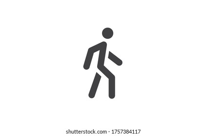 Icono de vector de caminata de persona. Signo de la caminata de la figura humana.