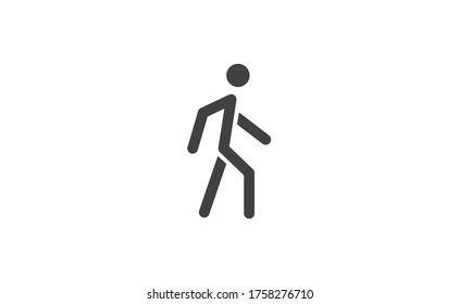 Person walking vector icon. Human figure walk sign.