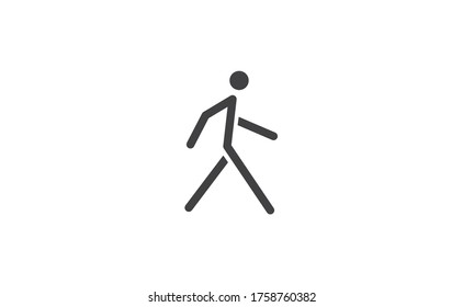 Person walking vector icon. Human figure walk sign.