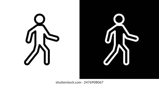 Person walkingvector icon set on white background.