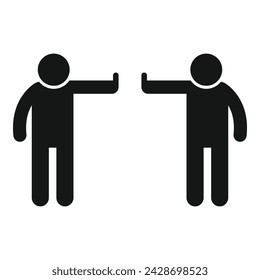 Icono de contacto de advertencia de persona vector simple. Superficie de la puerta. Agitación de salud por virus