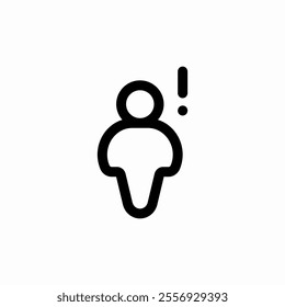 person warning exclamation mark icon sign vector