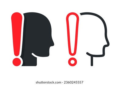 Person warning icon. Iillustration vector