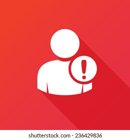 Person with warning sign icon