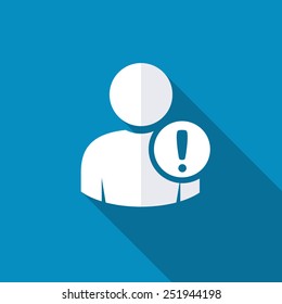Person with warning sign icon