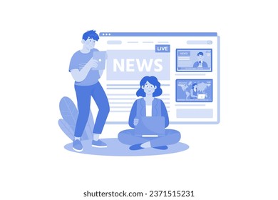 Person Watching Global News Online