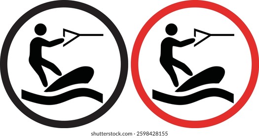a person is water skiing icons