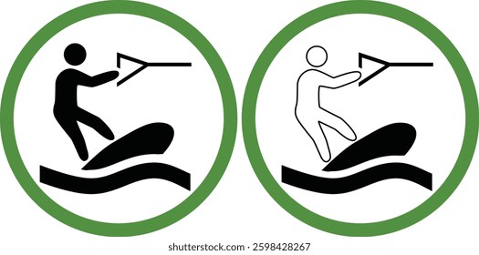 a person is water skiing icons