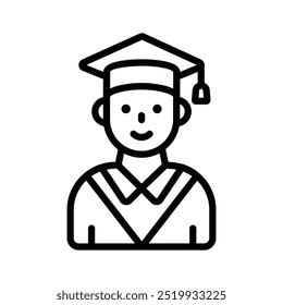A person wearing academic cap showing concept icon of graduation, ready to use vector