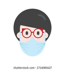 Person Wearing Breathing Mask Healthcare Protection Stock Vector ...