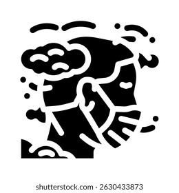 person wearing face mask dirty air pollution glyph icon vector. person wearing face mask dirty air pollution sign. isolated symbol illustration