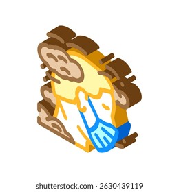 person wearing face mask dirty air pollution isometric icon vector. person wearing face mask dirty air pollution sign. isolated symbol illustration