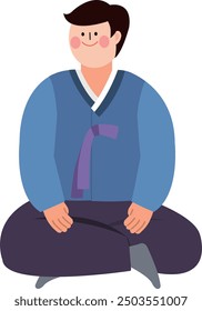 A person wearing hanbok and smiling happily during the holidays