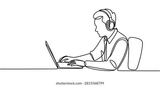 Person Wearing Headphones at