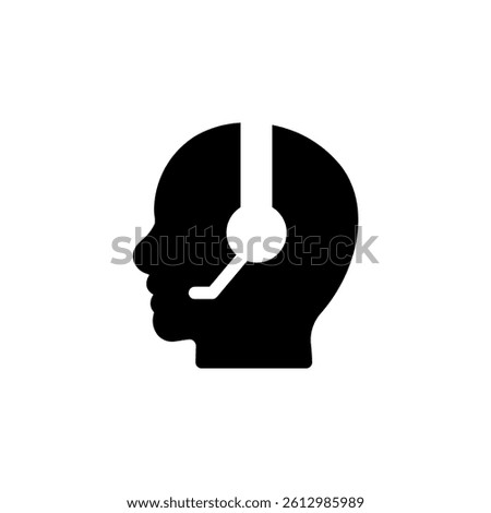 Person wearing a headset. Represents customer support, call center, help desk, and online assistance. Ideal for websites, apps