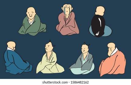 
Person wearing kimono Japanese old men