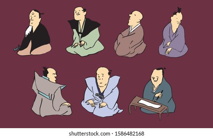 
Person wearing kimono Japanese old men