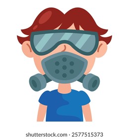 Person wearing medical protective mask