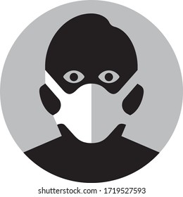 Person wearing a mouth mask to prevent infection