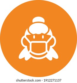 Person Wearing N95 Breathing Mask Icon