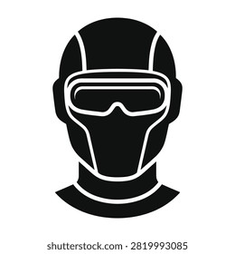 A person wearing protective gear including a mask and goggles for safety and protection