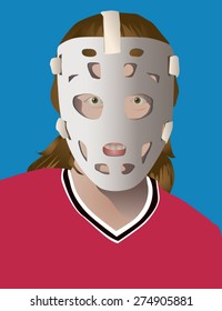 Person Wearing Street Hockey Goalie Mask