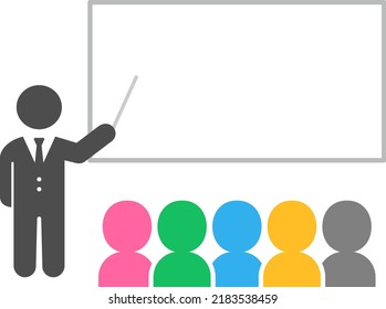 A person wearing a tie explaining.
