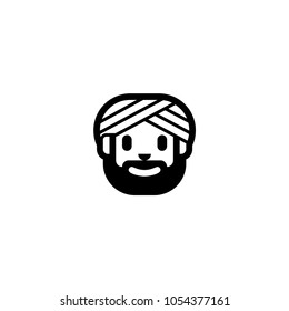 Person wearing turban character. Man wearing turban