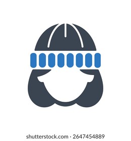 Person wearing a winter hat icon