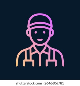 Person wearing work outfit in graphic. Icon Symbol Illustration