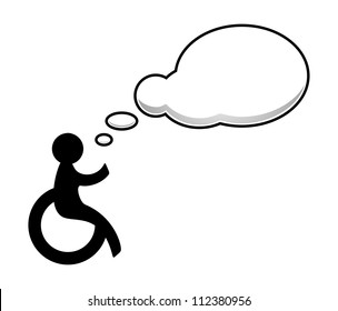 Person in wheelchair say something