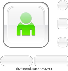 Person white buttons. Vector illustration.
