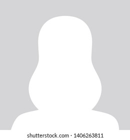 Person white photo placeholder woman silhouette on gray background