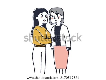 A person who comforts an absurd crying woman. People who are hurt by the mechanism, pressure, politics and news of the world.