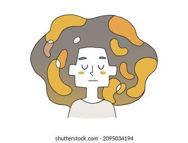 A person who deeply enters the spiritual world, a concept art of mindfulness, an illustration of a loose line drawing