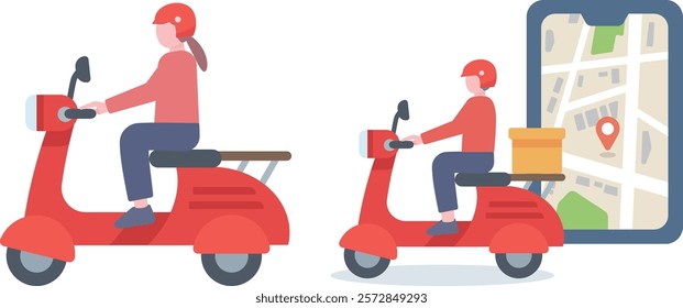 A person who delivers a delivery with a smartphone order.