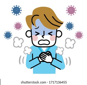 A person who has pneumonia due to a virus.
