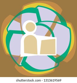 A person who receives knowledge.
Abstract poster on the theme of education, oval geometric shapes in a circle.