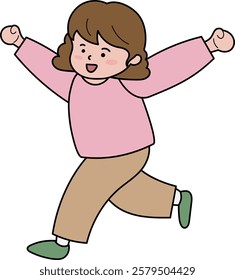A person who runs with open arms