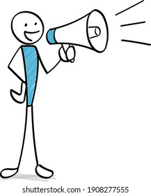 persona que envía el mensaje con un altavoz