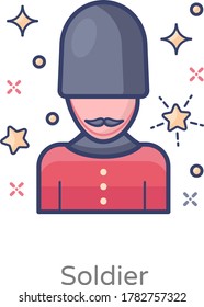 A person who serves in an army, soldier icon 