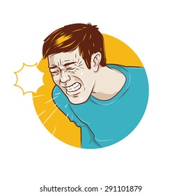a person who sneezes or infected with flu symptoms.