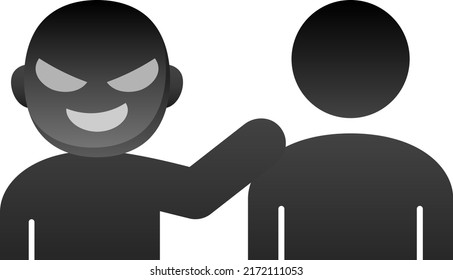 Person who touches someone's shoulder with a bad look.