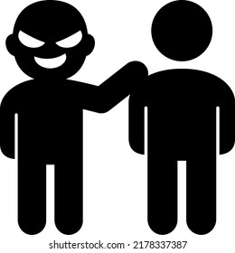 Person who touches someone's shoulder with a bad look.