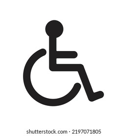 Person who uses a wheelchair outline sign. Man with a disability line icon. Vector illustration