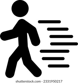 A person who walks fast.